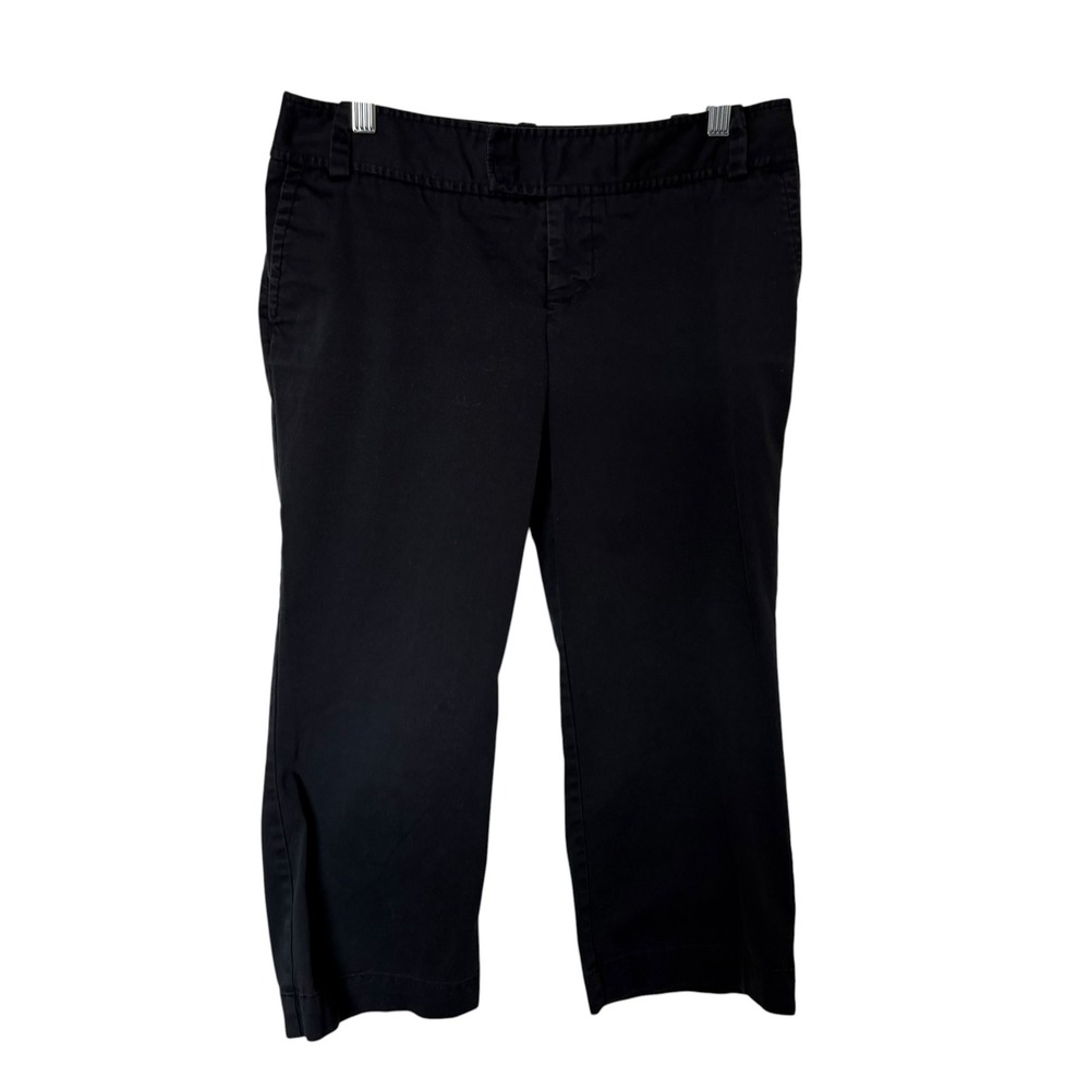 Mossimo Crop Pants Women 6 Black Good Stretch Cotton Chino‎ Capris